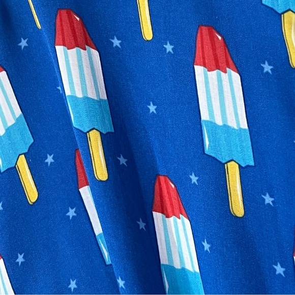 Tipsy Elves WOMEN'S Blue GRAND FINALE TIE-FRONT SHIRT Popsicle Print Size Small - Picture 7 of 9